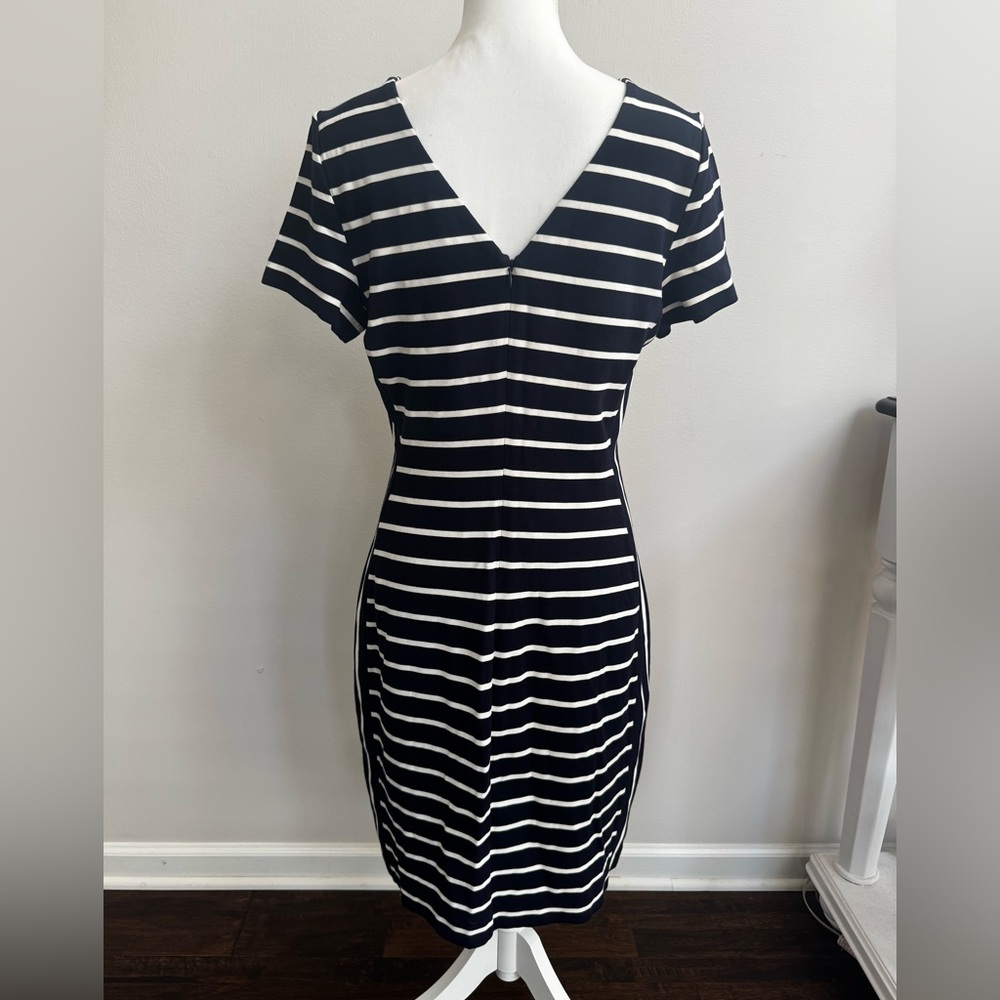 Banana Republic Striped Black and White Midi Dress - Picture 3 of 5